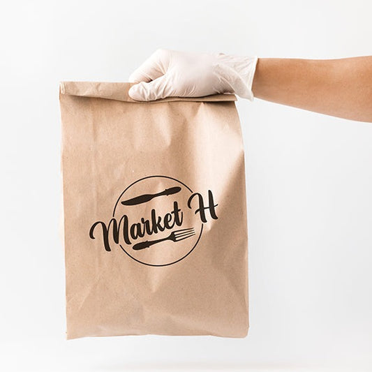 Bolsas de Delivery Personalizadas - Color Kraft y Blancas