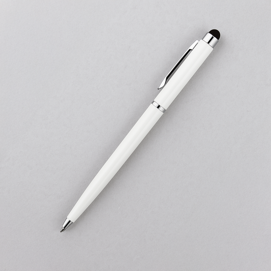 Lapiceros / Bolígrafos Blanco de Plastico con Punta Táctil Personalizado