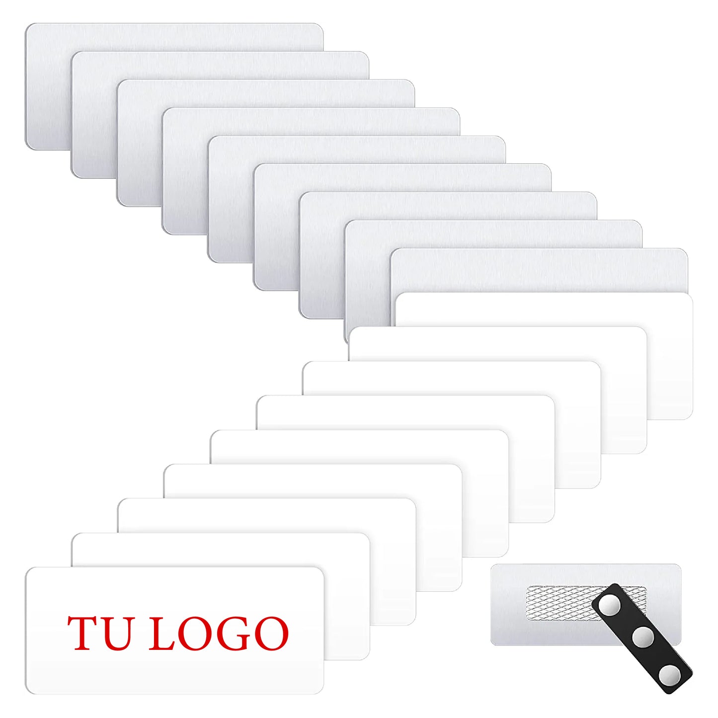 Distintivos Magnéticos (Name Tags) Personalizados Full Color Para Empresas, Hotelería, Servicio al Cliente – Opción Name Tag Resinado Disponible